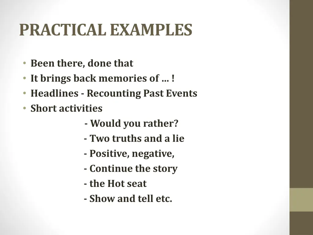 practical examples