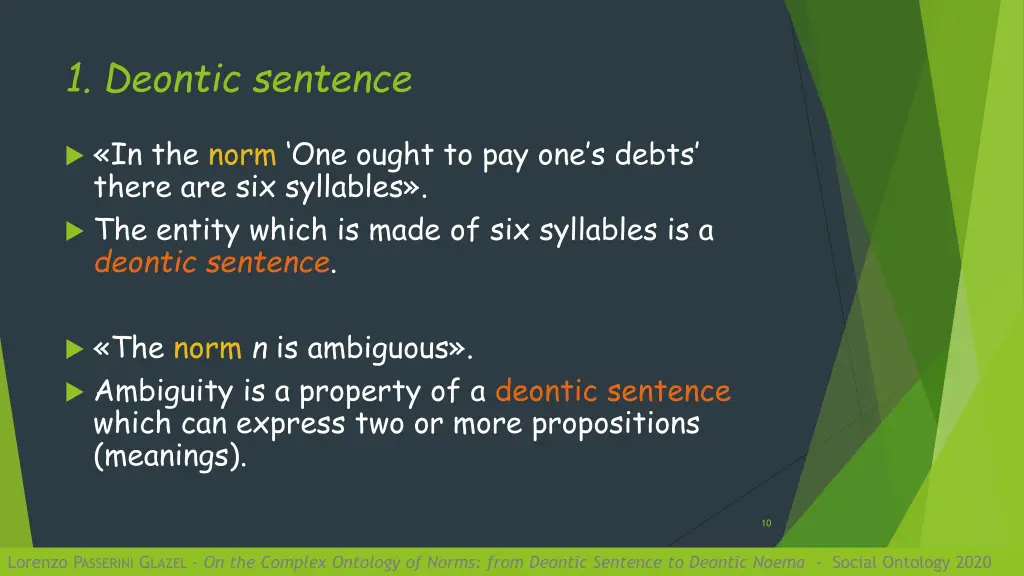 1 deontic sentence