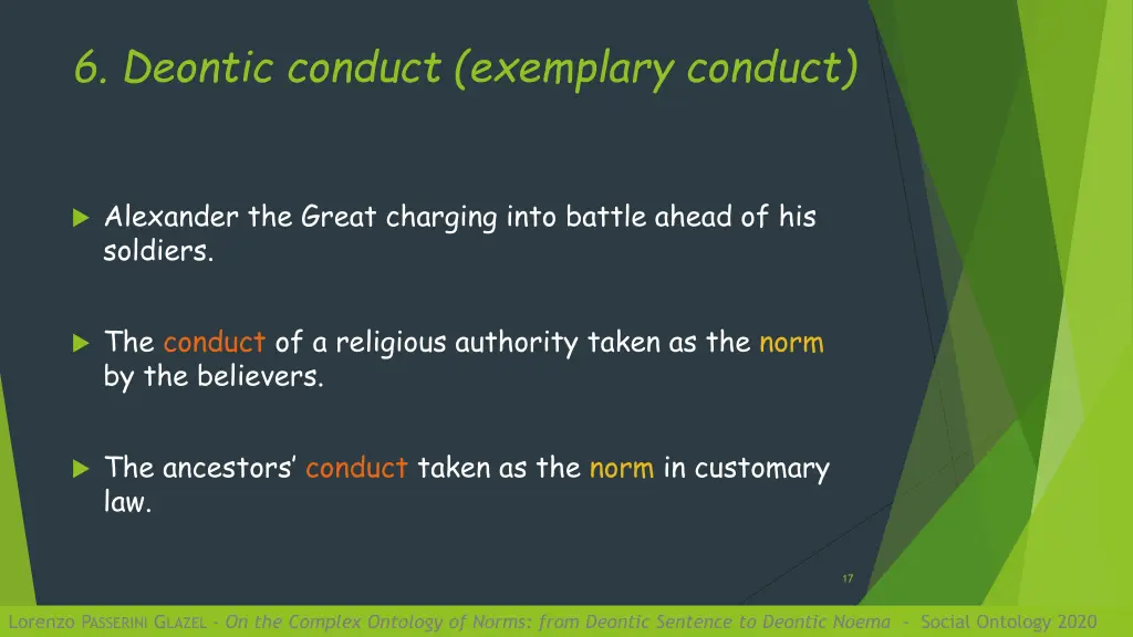 6 deontic conduct exemplary conduct