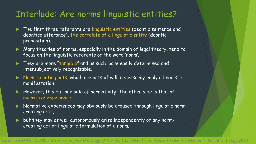 interlude are norms linguistic entities