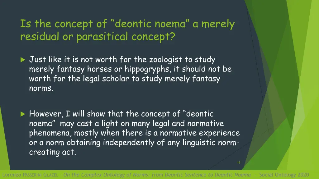 is the concept of deontic noema a merely residual