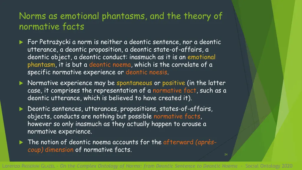 norms as emotional phantasms and the theory