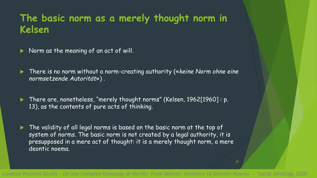 the basic norm as a merely thought norm in kelsen
