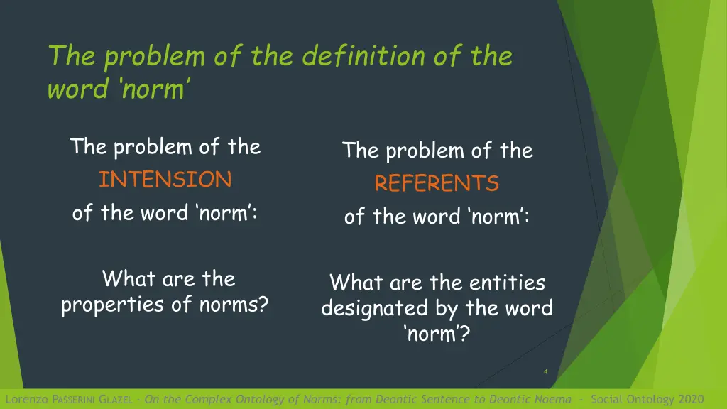 the problem of the definition of the word norm