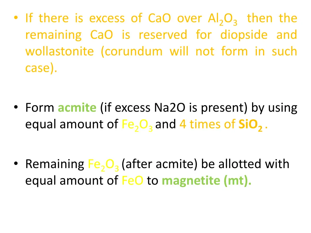 if there is excess of cao over al 2 o 3 then