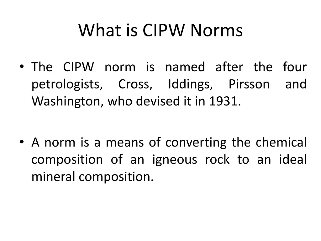 what is cipw norms