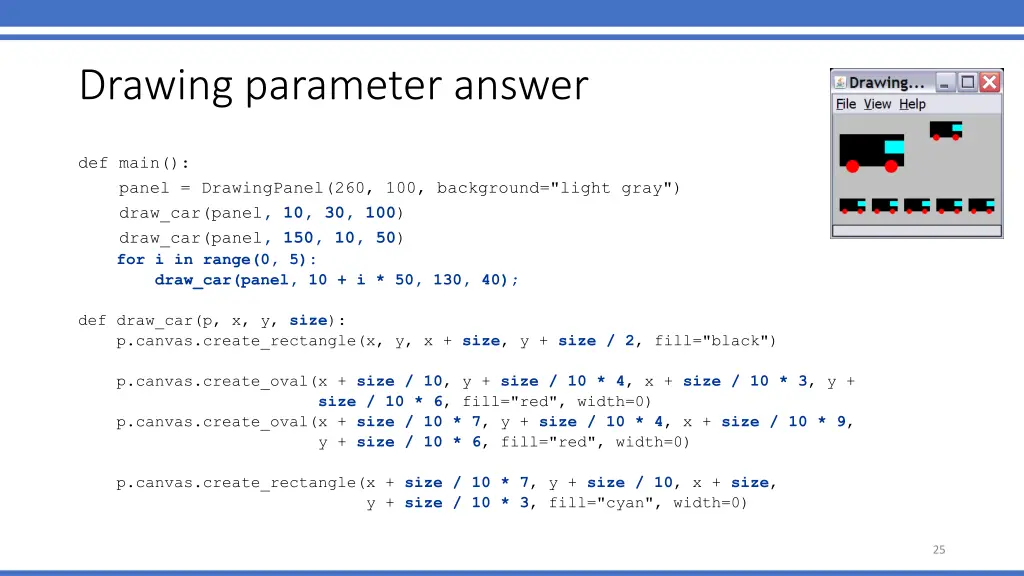 drawing parameter answer
