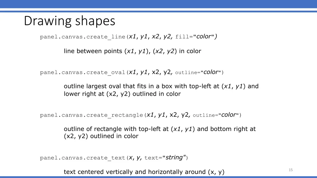drawing shapes