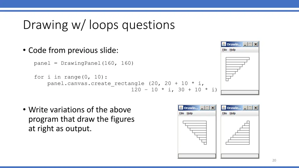 drawing w loops questions