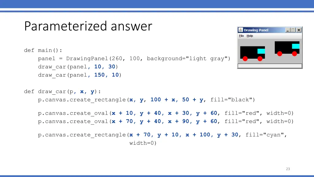 parameterized answer