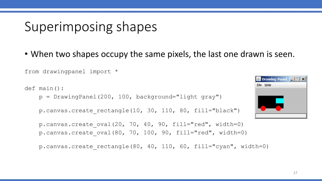 superimposing shapes