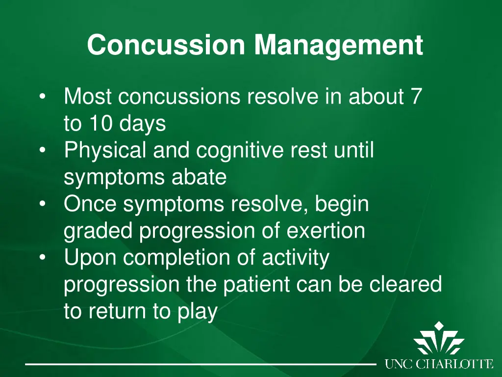 concussion management