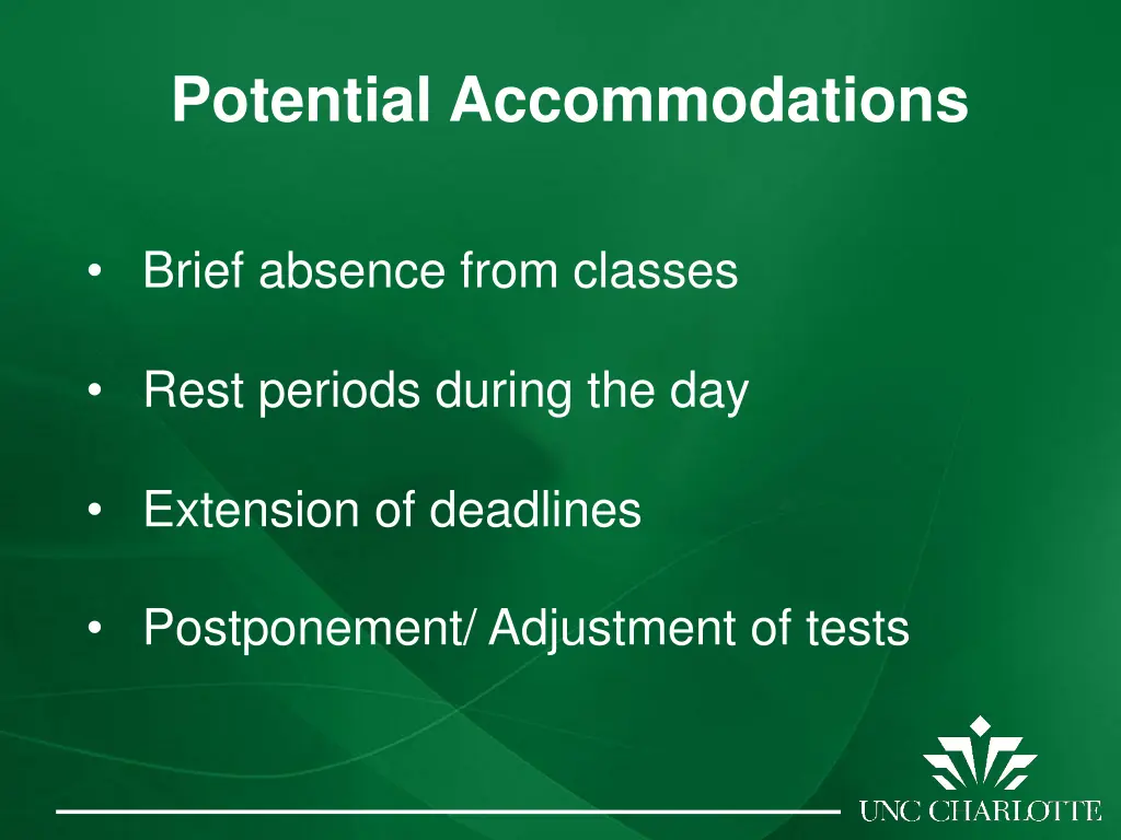 potential accommodations
