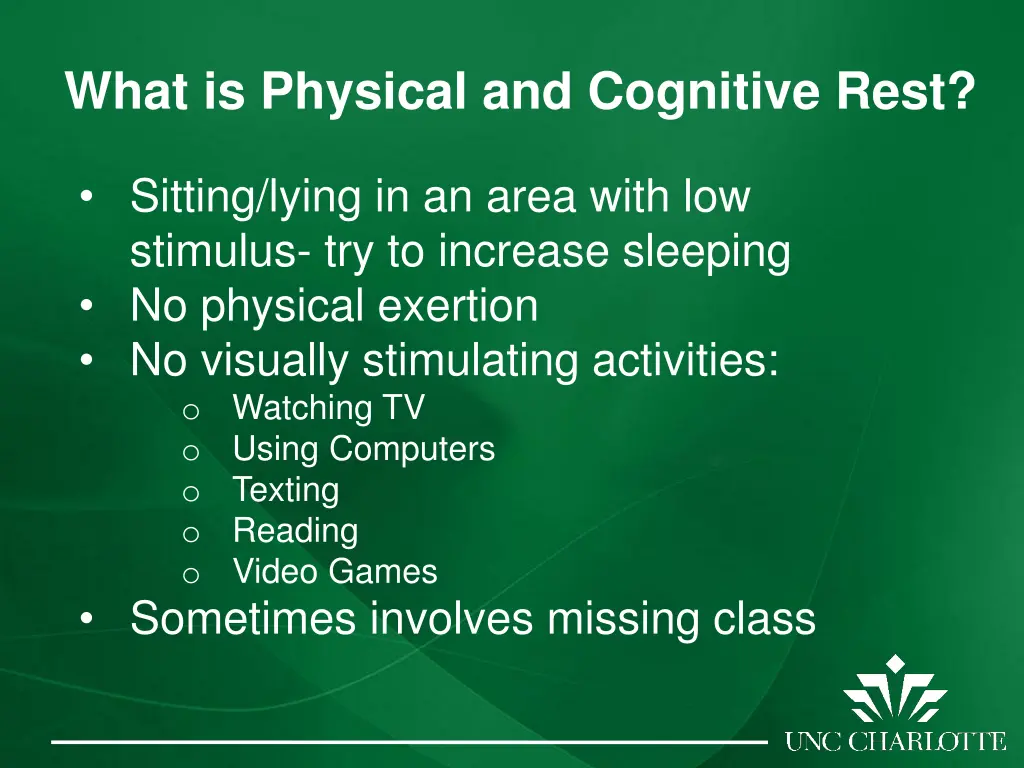 what is physical and cognitive rest