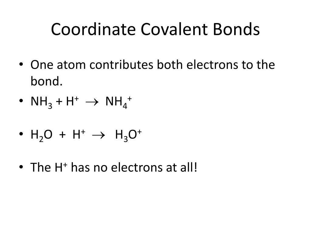 coordinate covalent bonds