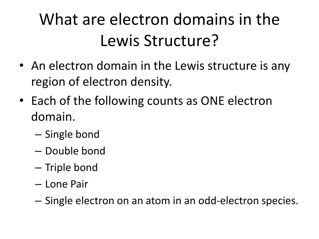 what are electron domains in the lewis structure