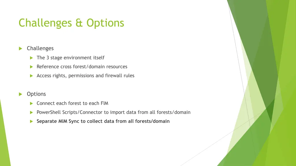 challenges options