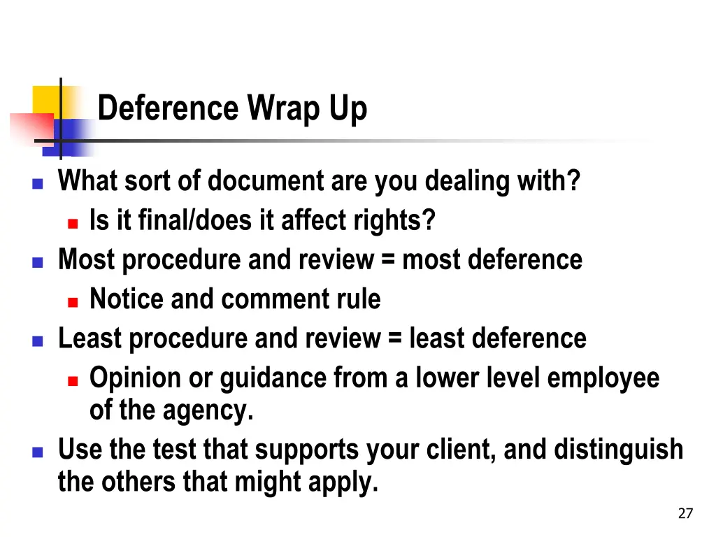 deference wrap up