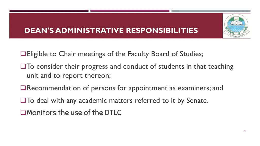 dean s administrative responsibilities 1