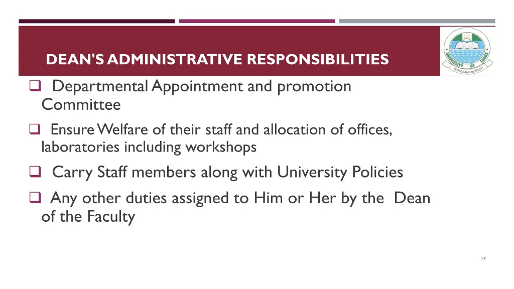 dean s administrative responsibilities 2