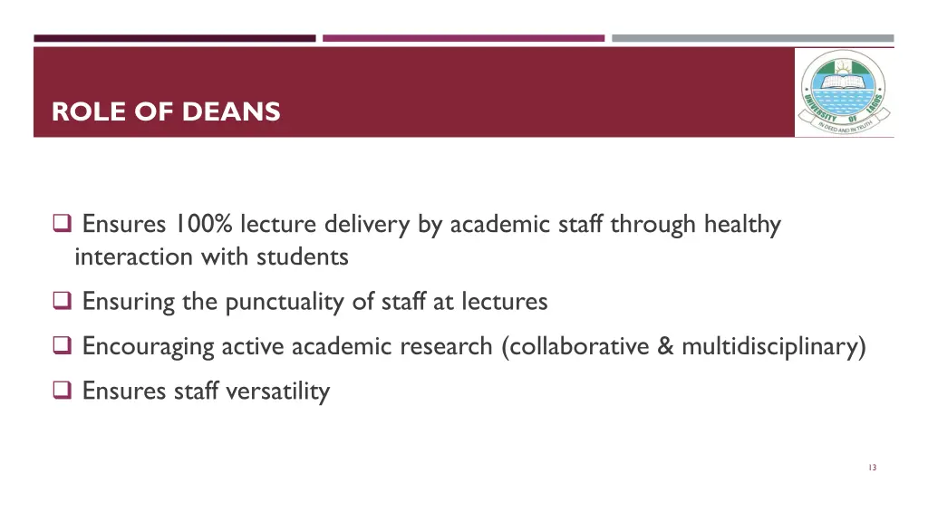 role of deans
