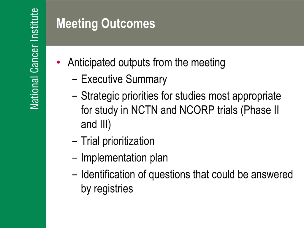 meeting outcomes