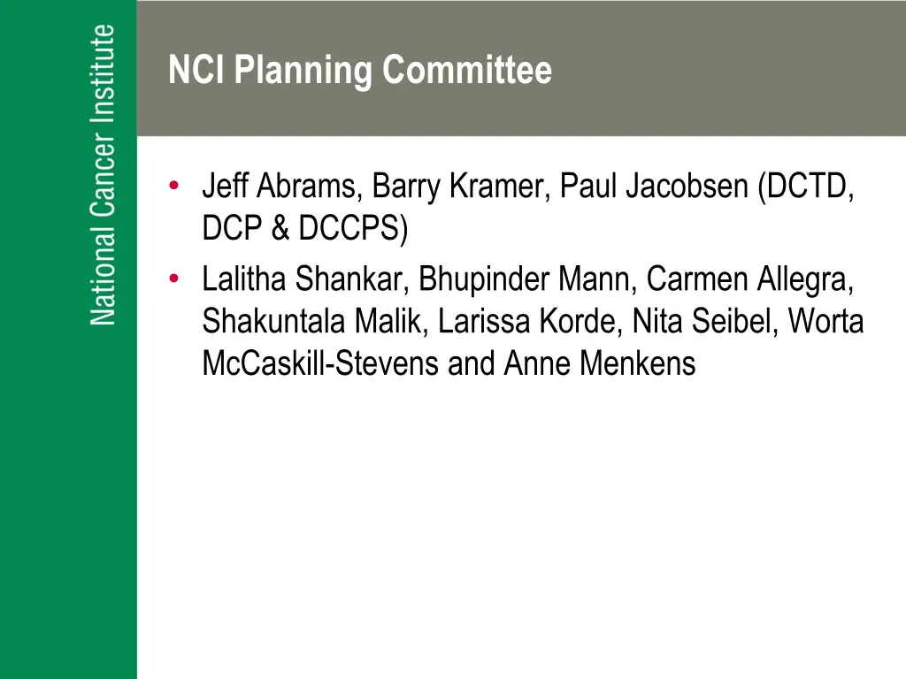 nci planning committee