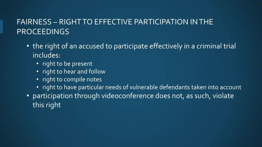 fairness right to effective participation