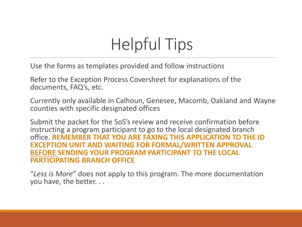 helpful tips