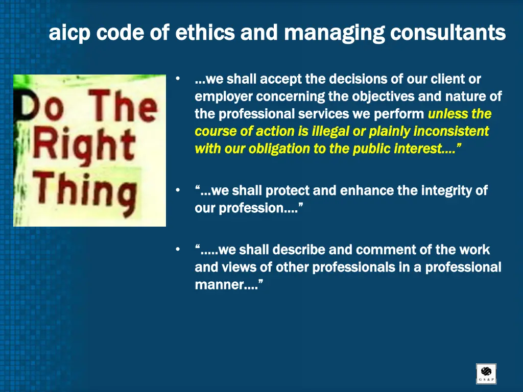 a aicp icp code of ethics and managing