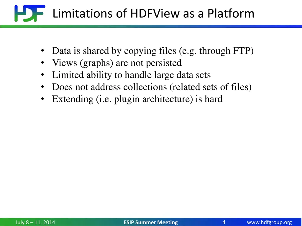 limitations of hdfview as a platform