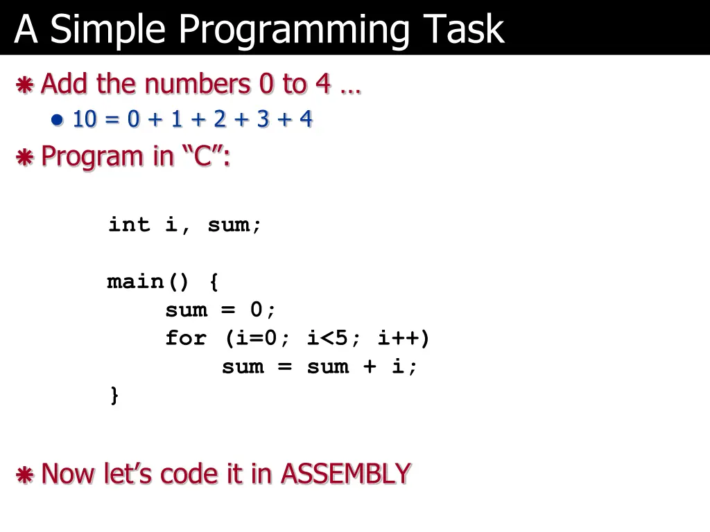 a simple programming task