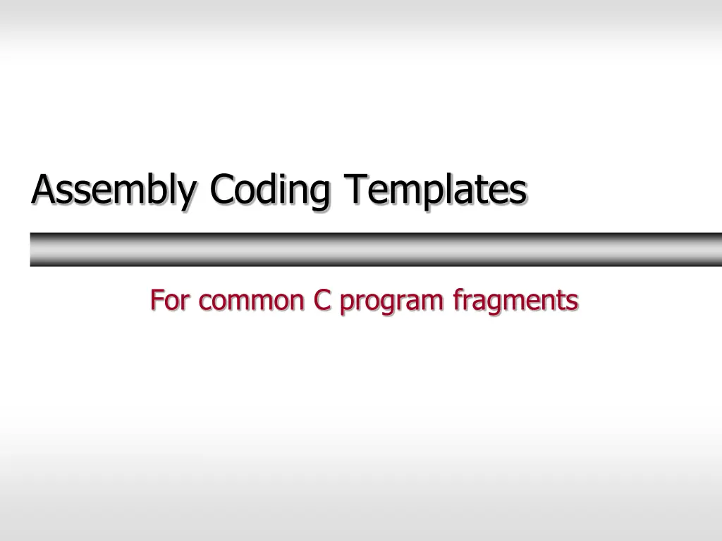 assembly coding templates
