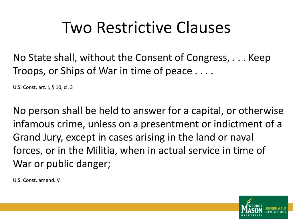 two restrictive clauses