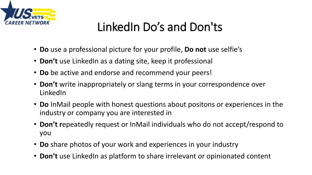 linkedin do s and don ts linkedin do s and don ts