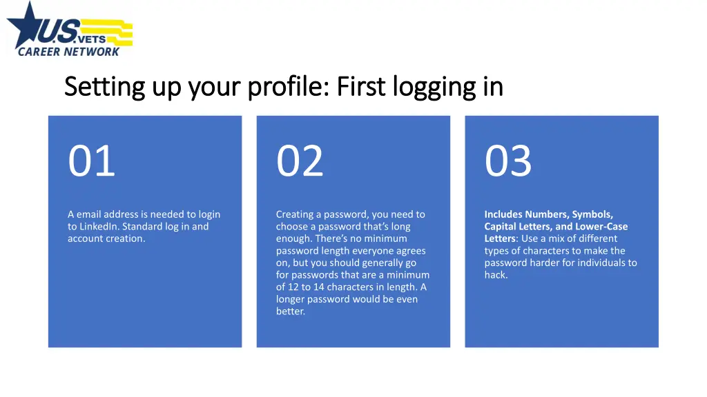 setting up your profile first logging in setting