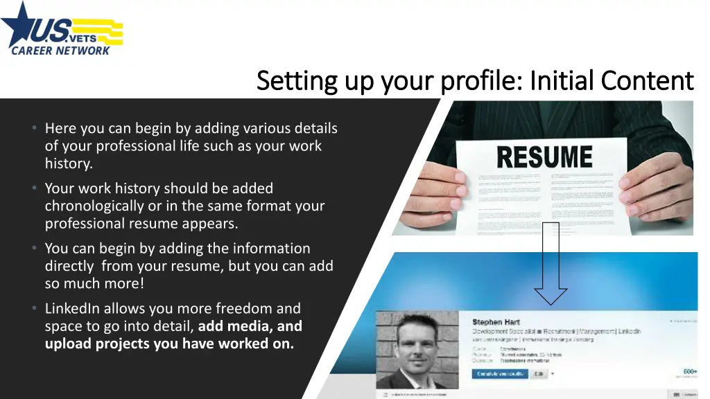 setting up your profile initial content setting
