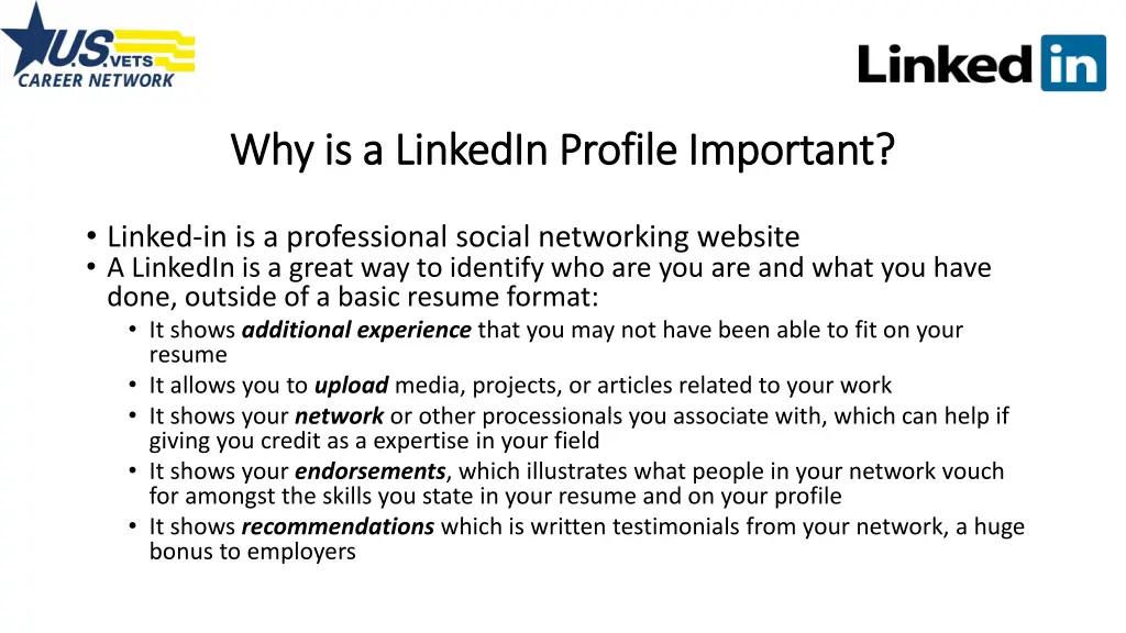 why is a linkedin profile important