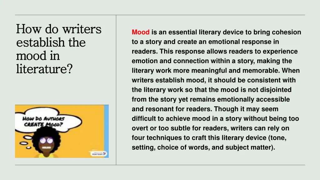 how do writers how do writers establish