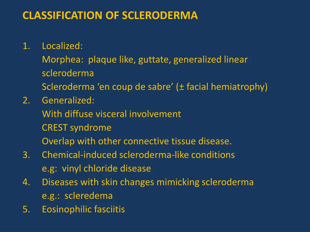 classification of scleroderma