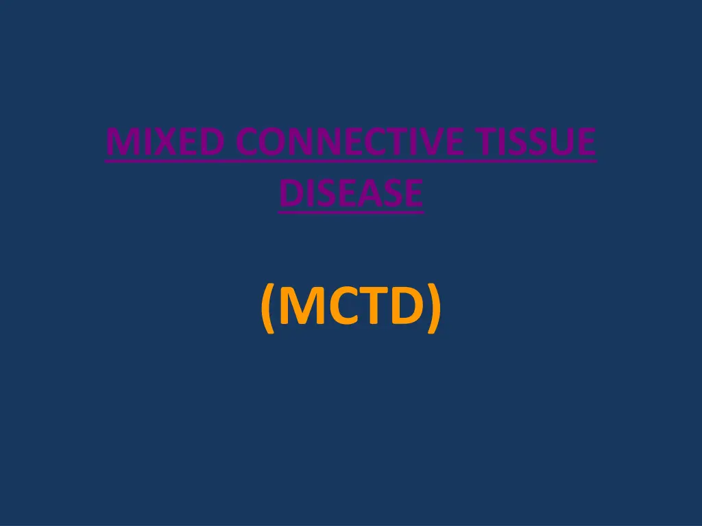 mixed connective tissue disease