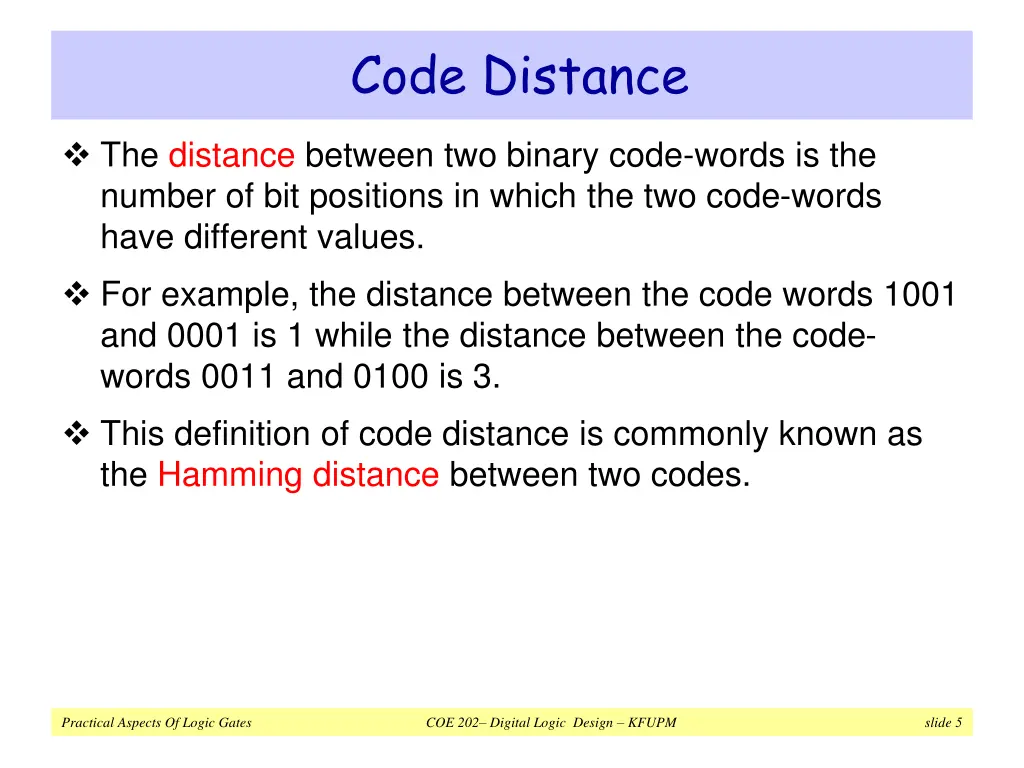 code distance