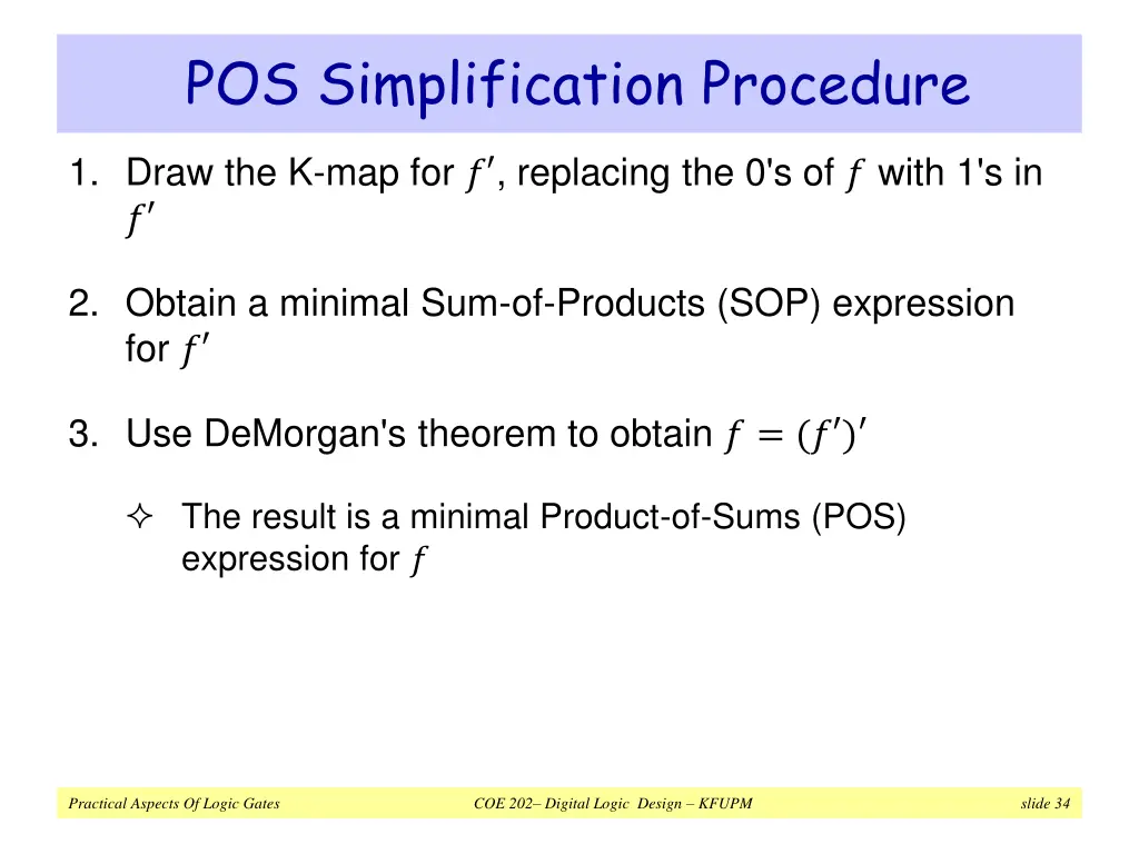 pos simplification procedure
