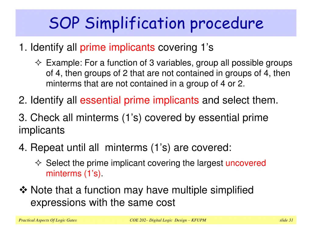 sop simplification procedure