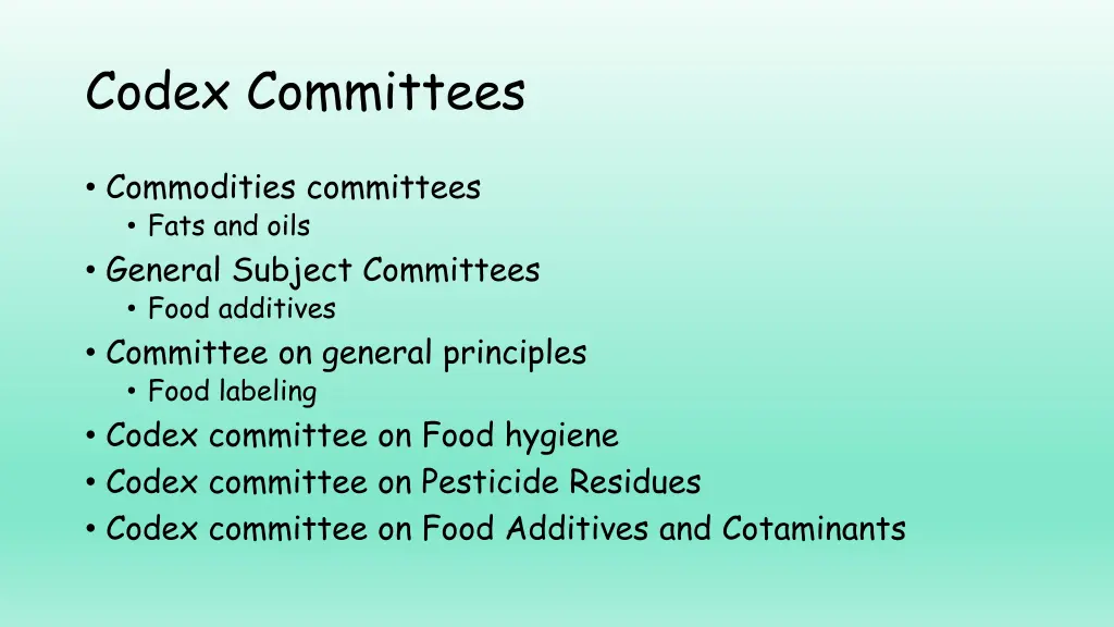 codex committees