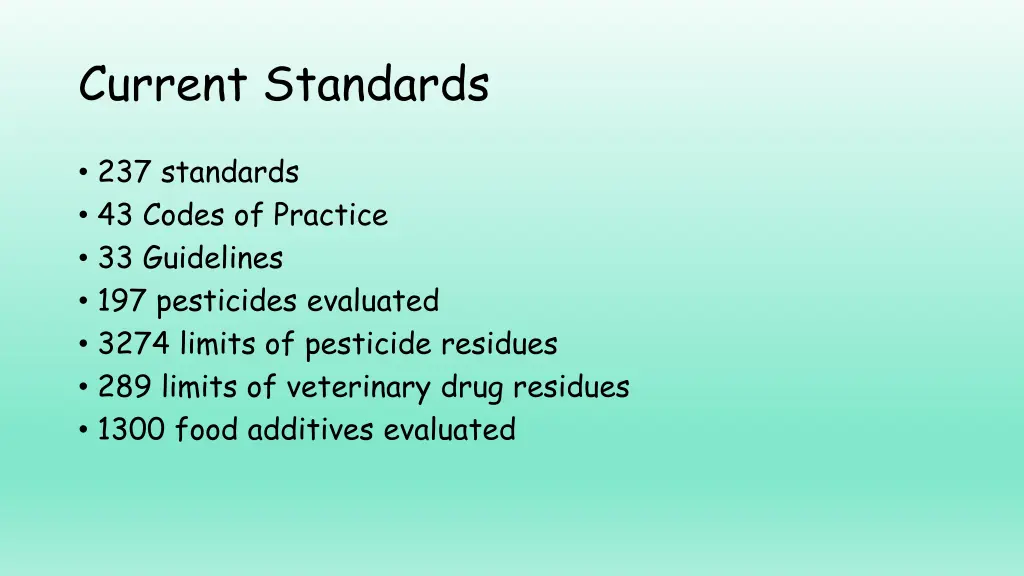 current standards