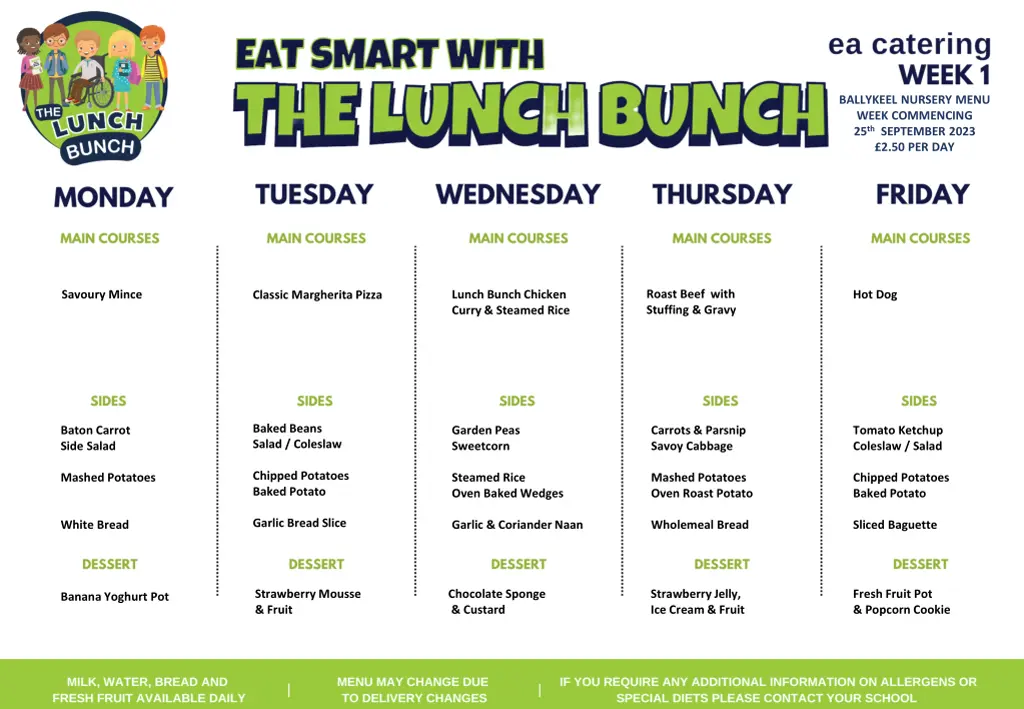 ballykeel nursery menu week commencing