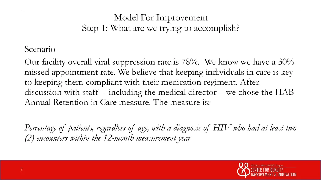 model for improvement step 1 what are we trying 2