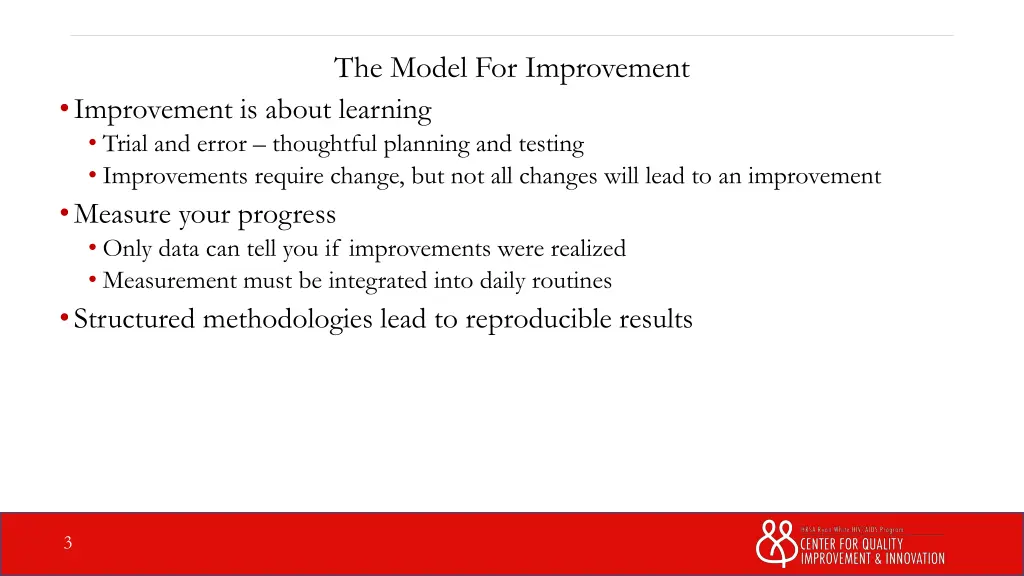 the model for improvement