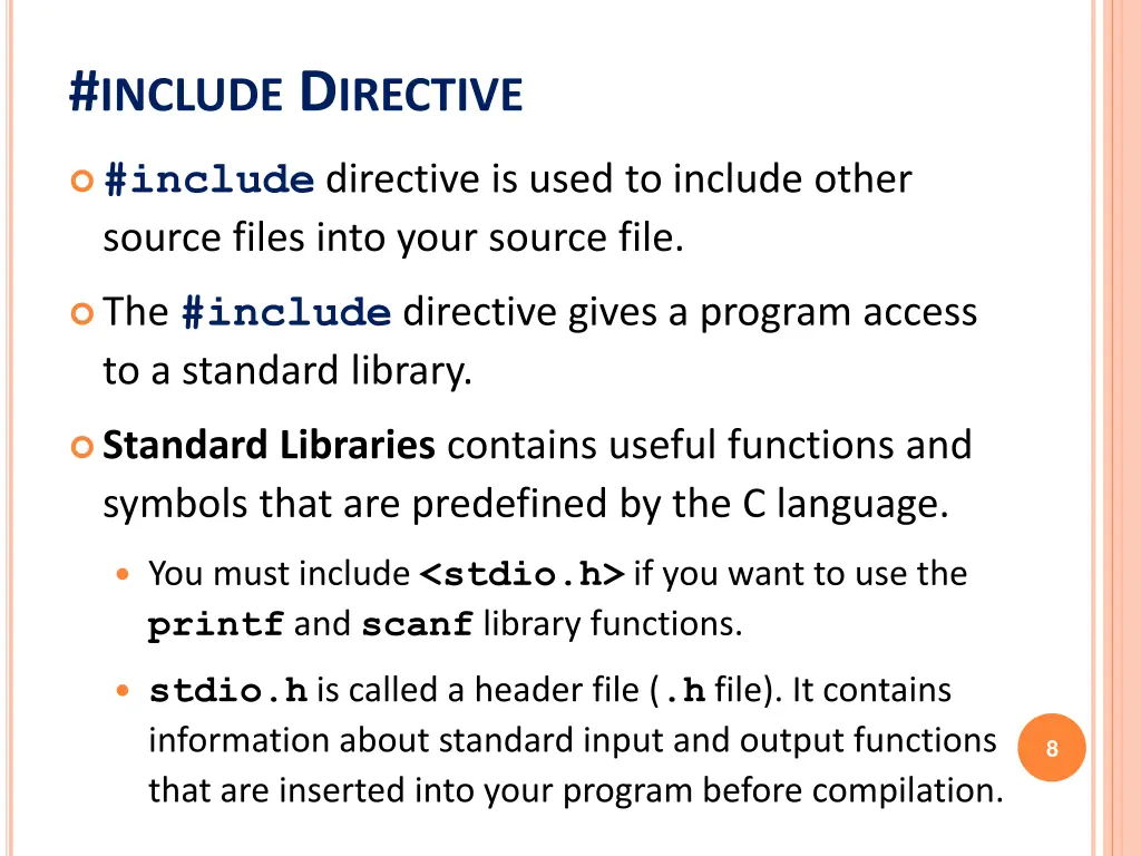 include d irective
